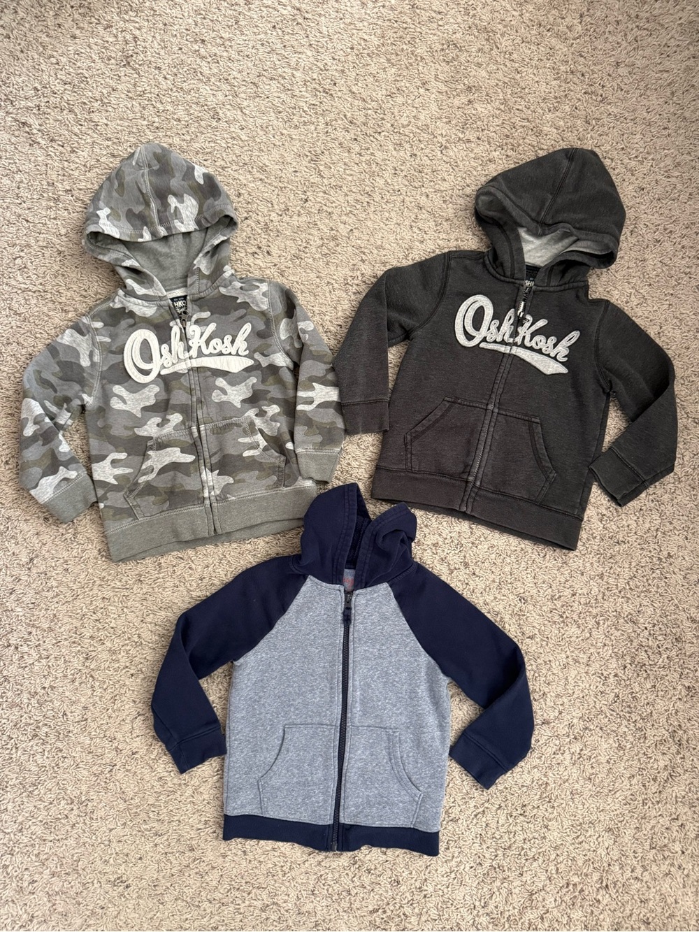Bundle of 3 OshKosh and Cat & Jack Hoodies 4T Boys